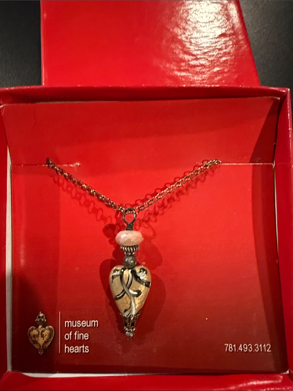 Museum of Fine Hearts Painted Heart Pendant Necklace - New